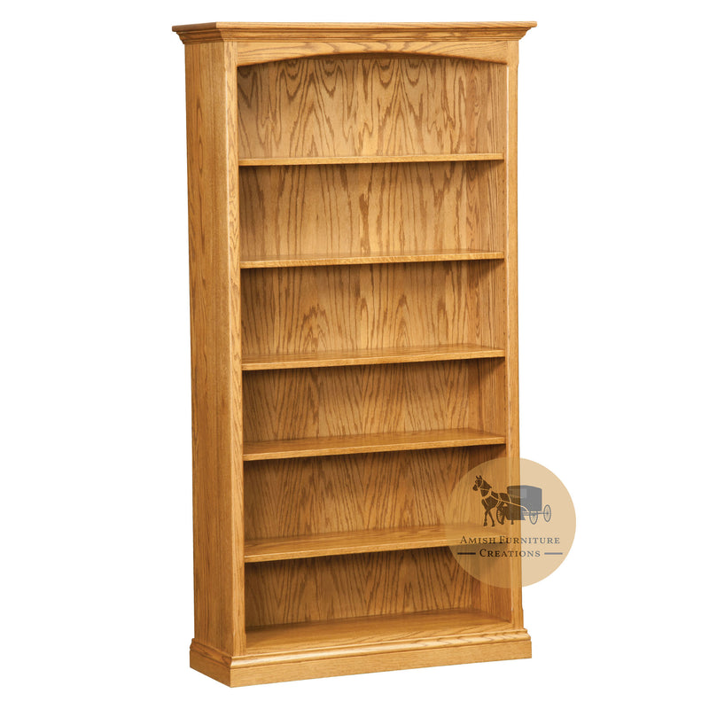 ES Traditional Oak Bookcase 72 inches high with 5 adjustable shelves