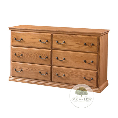 OD-O-T442 Traditional Oak 6 Drawer Dresser - Oak For Less® Furniture