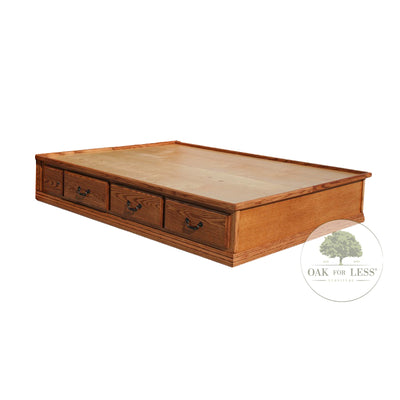 OD-O-T456 - Traditional Oak Pedestal Bed with 6 drawers - Oak For Less® Furniture