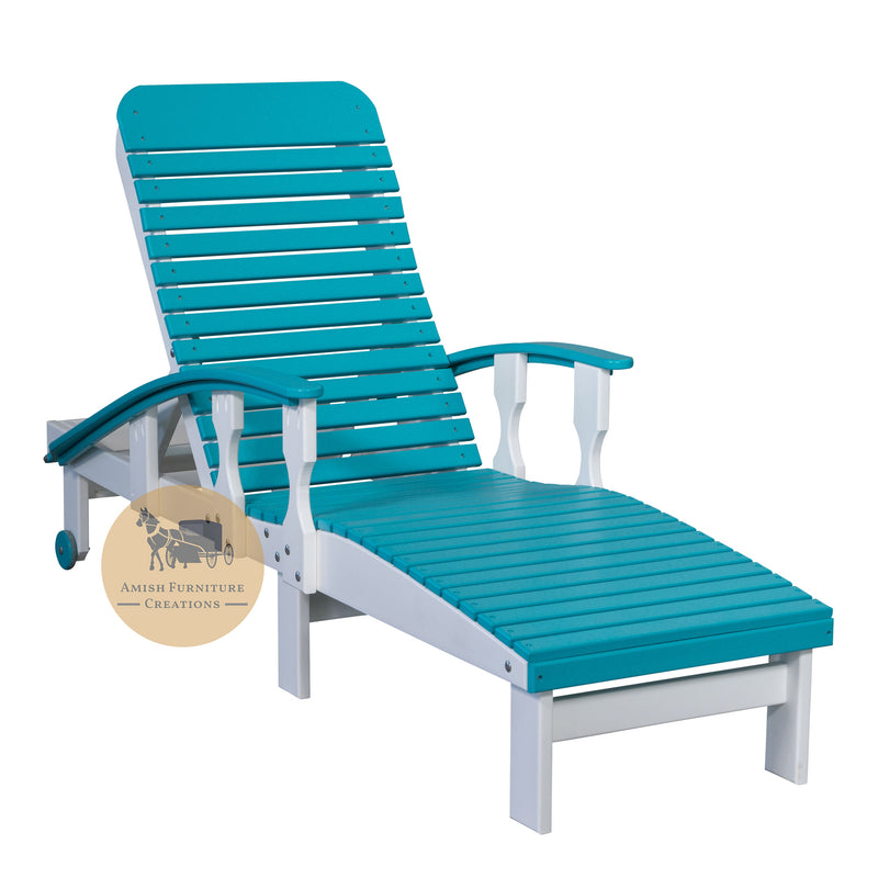 Amish made Outdoor Poly Lumber Lounge - reclined only a little - Oak For Less® Furniture / Amish Furniture Creations™