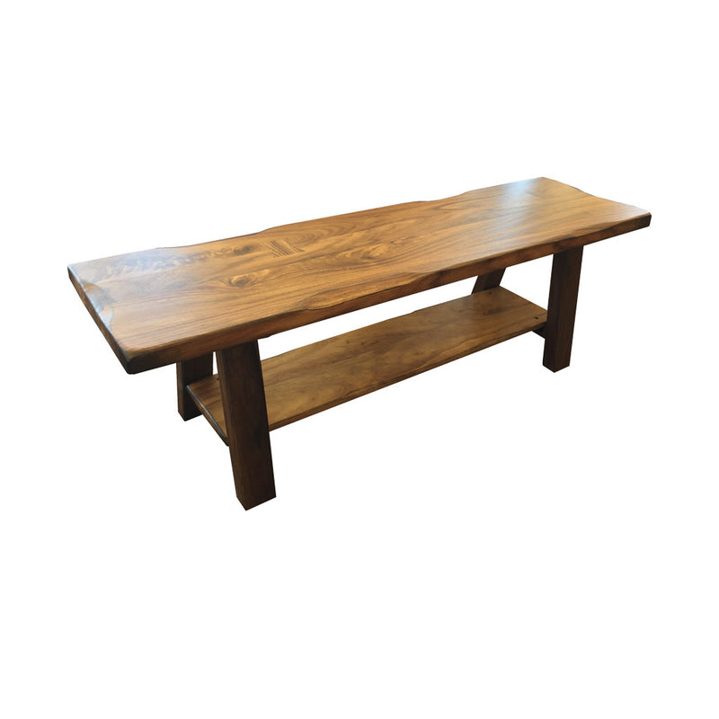 IFD-866BENCH - 59" Solid Raintree Wood Bench with &