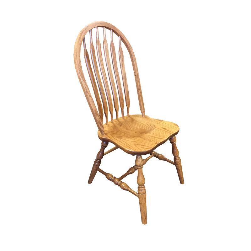 Amish made Arrowback Side Chair with Wood Seat in Solid Oak - Oak For Less® Furniture