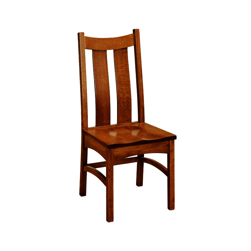 Amish made Classic Side Chair with Wood Seat in Solid Quartersawn Oak and Michael&