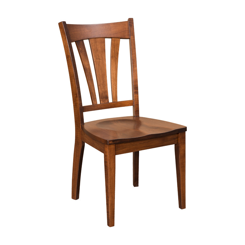 Amish made Hatfield Wood Seat Side Chair in Solid Brown Maple - Oak For Less® Furniture