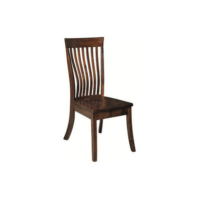 Amish made Kennebec Wood Seat Side Chair in Solid Brown Maple - Oak For Less® Furniture