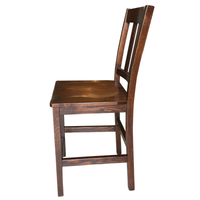 Amish made Old Mission 24" Barstool with Wood Seat in Solid Oak | Oak For Less® Furniture & Amish Furniture Creations ™