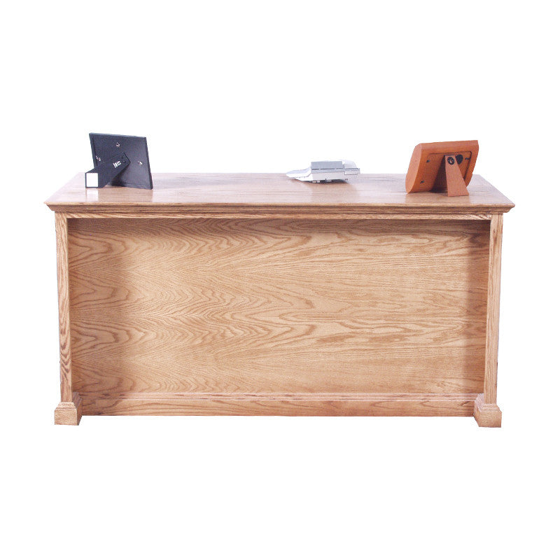 FD-1048T - Traditional Oak 60" Executive Desk - view of the finished back - Oak For Less® Furniture