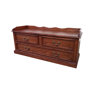 FD-3054T - Traditional Oak Blanket Chest - fd-mission-red finish - Oak For Less® Furniture