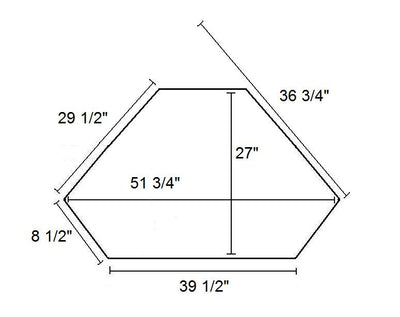 FD-4040T-WOOD - Traditional Oak 52" Corner TV Stand with Wood Doors measurement diagram of 39.5" across the front, 27" from front to back, 51.75" from left to right at the widest points, 8.5" from front edge to side corner, 29.5" from widest side corner to back, 36.75" distance from corner of a wall to widest point of the cart- Oak For Less® Furniture