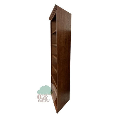 FD-6714T - Traditional Oak Corner Bookcase 72" h - side view - Oak For Less® Furniture