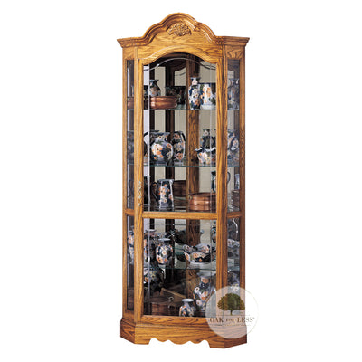 HM-680-207 Wilshire Corner Curio | Oak For Less® Furniture