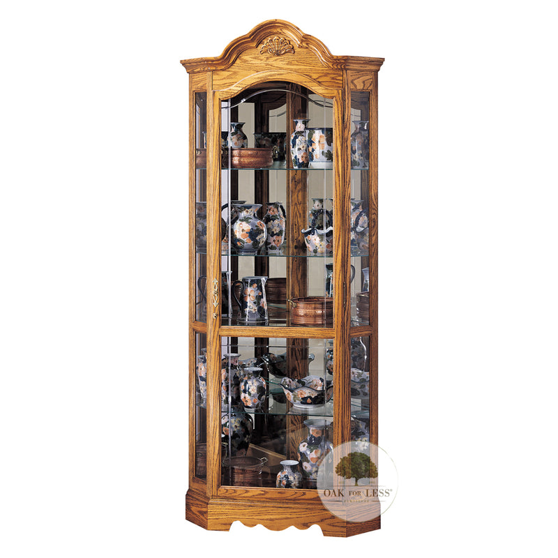 HM-680-207 Wilshire Corner Curio | Oak For Less® Furniture