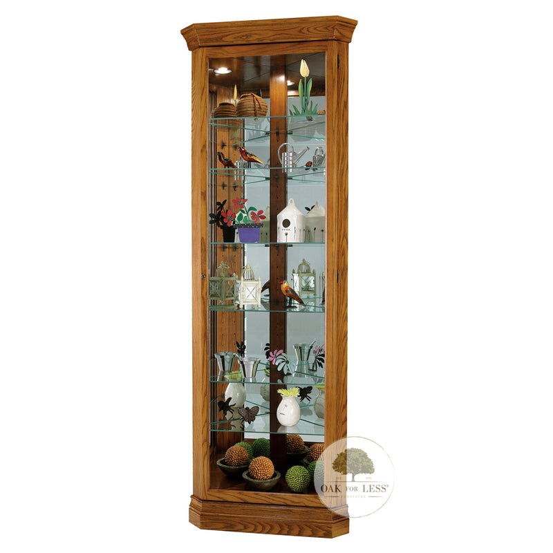 HM-680-485 - Dominic Corner Curio - Oak For Less® Furniture