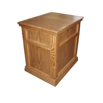 OD-O-T250 - Traditional Oak Fully Enclosed End Table - back view - Oak For Less® Furniture