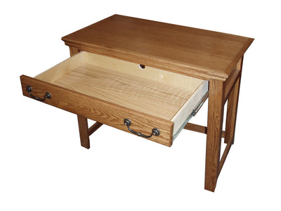 OD-O-T370 - Traditional Oak 36" Lap Top Writing Table Desk - drawer open - Oak For Less® Furniture