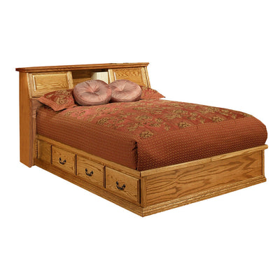 OD-O-T456 - Traditional Oak Pedestal Bed with 6 drawers - Oak For Less® Furniture