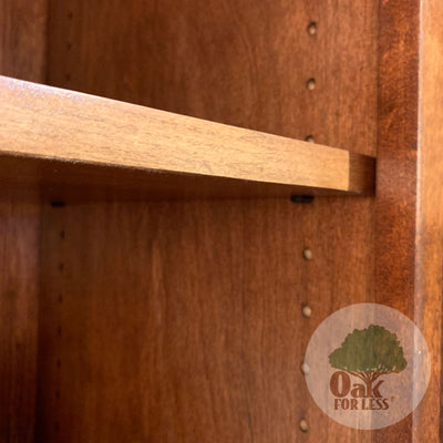 detail of adjustable shelf holes on a side pier for the OD Oxford Murphy Wall Bed With Side Piers - Oak For Less® Furniture