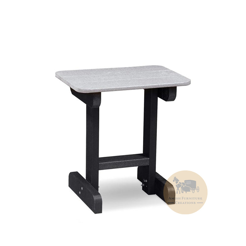 Amish made OKAW Outdoor Poly-Wood 24" h Table - light gray and black - Oak For Less® Furniture / Amish Furniture Creations™