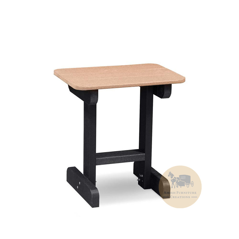 Amish made OKAW Outdoor Poly-Wood 24" h Table - weathered wood and black - Oak For Less® Furniture / Amish Furniture Creations™