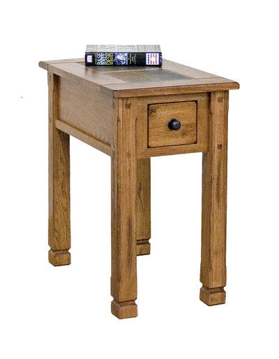 SD-3143RO-CS - Sedona Rustic Chairside Table with Slate Inlay Top - Oak For Less® Furniture