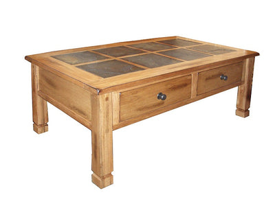 SD-3143RO - Sedona Rustic Coffee Table with Slate Inlay Top - Oak For Less® Furniture