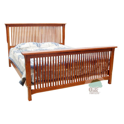 TM-3112 Mission Quarter Sawn Oak Spindle Bed with Spindle Footboard | Oak For Less® Furniture