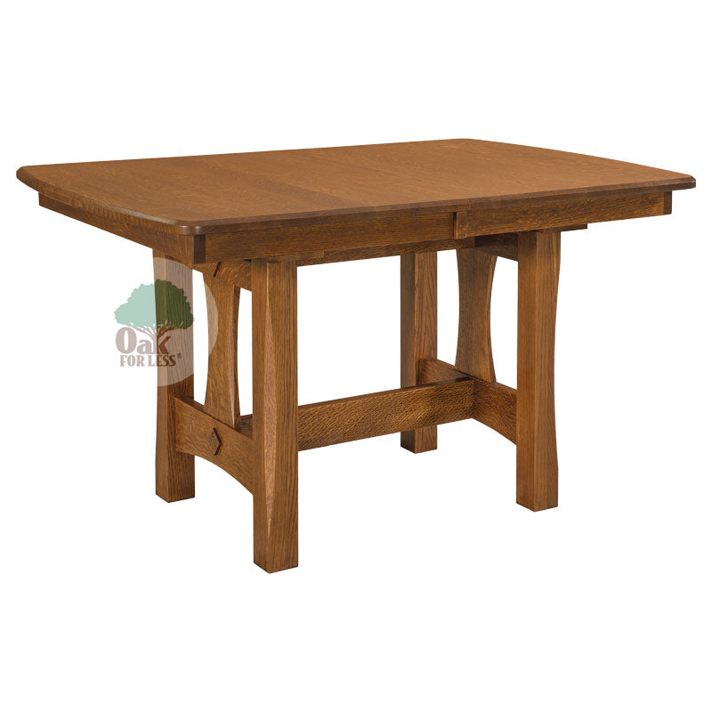 Amish made Sheridan Trestle Table in Solid Oak - Oak For Less® Furniture