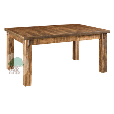 Amish made Houston Leg Table in Solid Rough Sawn Brown Maple - Oak For Less® Furniture